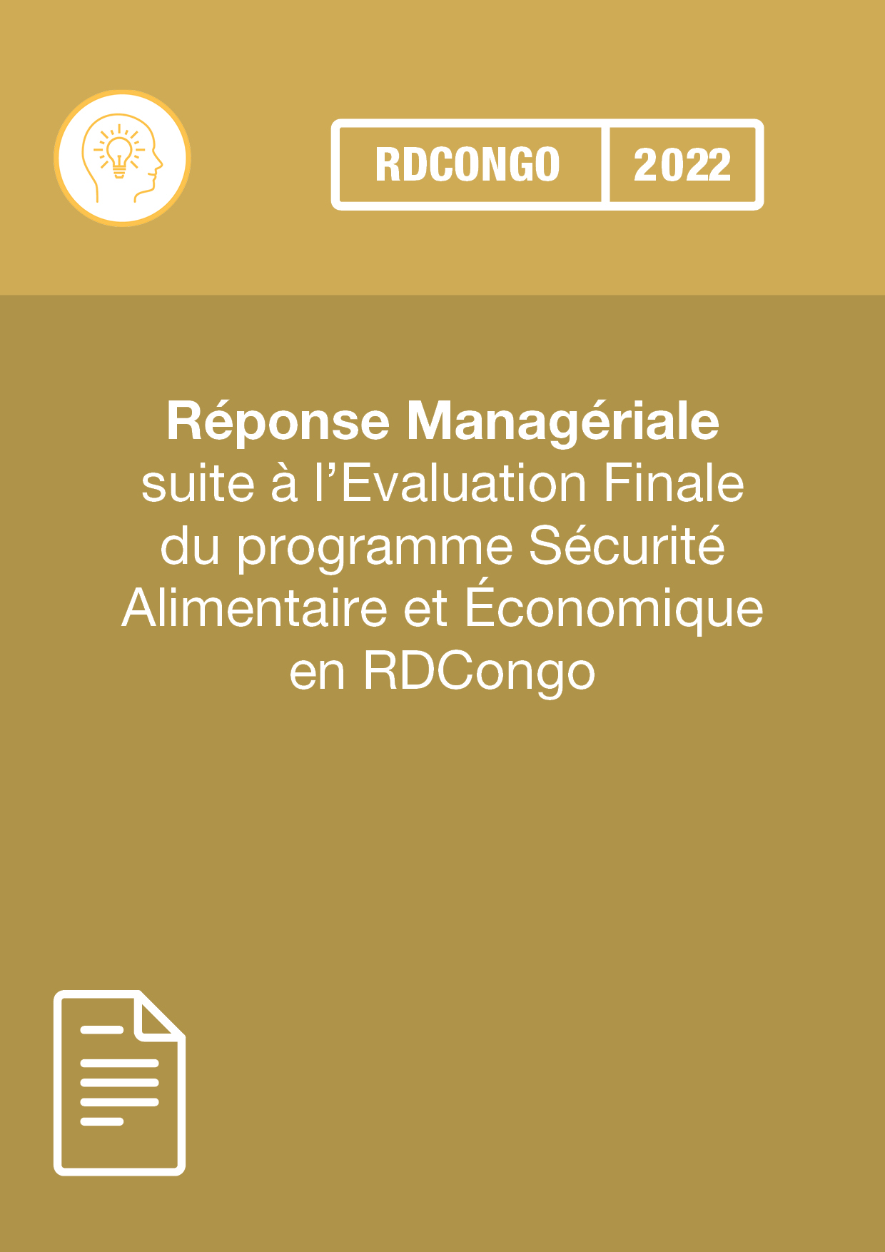 Réponse Managériale suite à l’Evaluation Finale 2022 du programme SAE en RDC