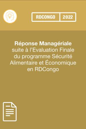Réponse Managériale suite à l’Evaluation Finale 2022 du programme SAE en RDC