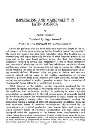 Imperialism and Marginality in Latin America